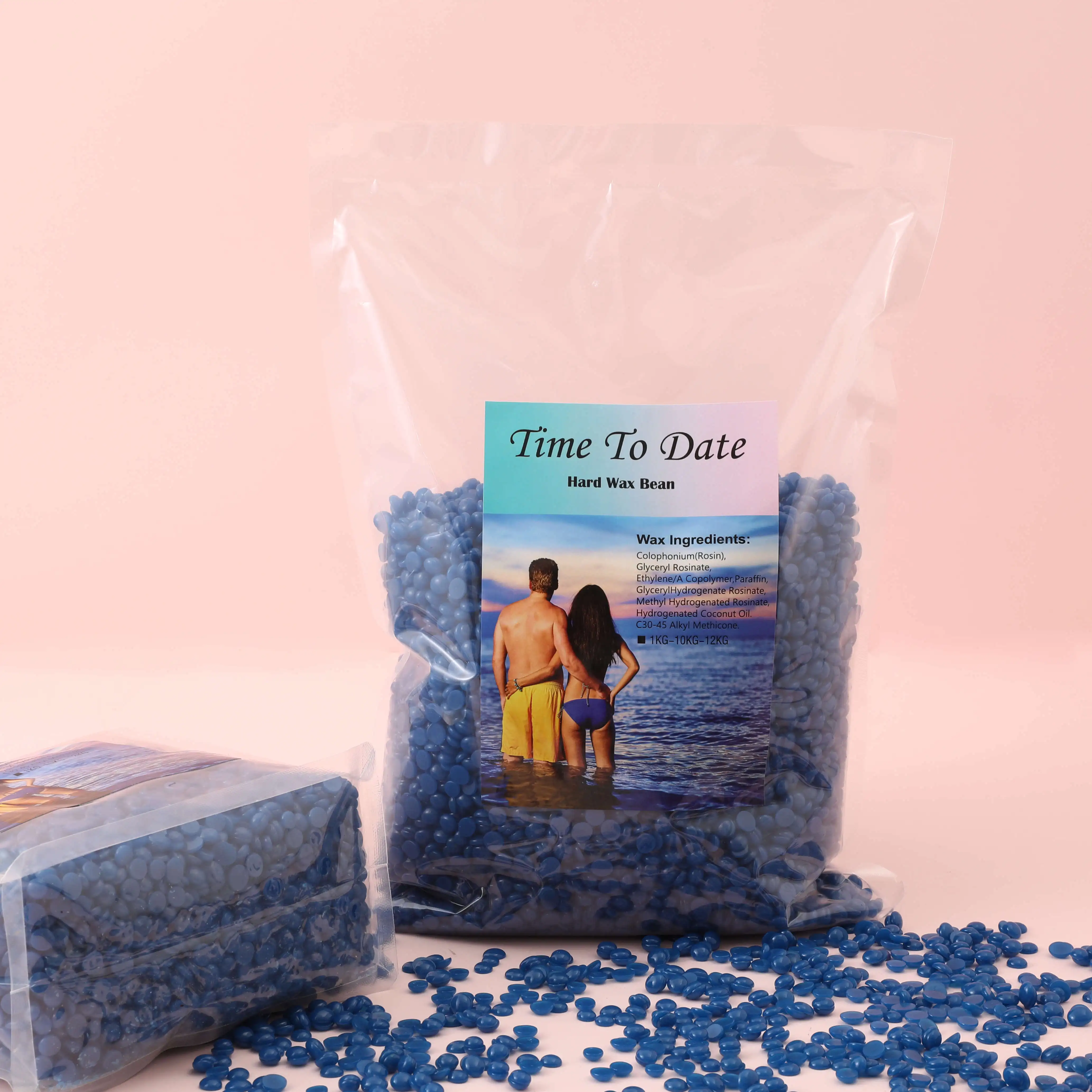 Sensitive skin dry fast waxing rosin hard wax beans azulene blue chamomile painless body face hair removal 1kg 2.2 Lb 2.2 pound