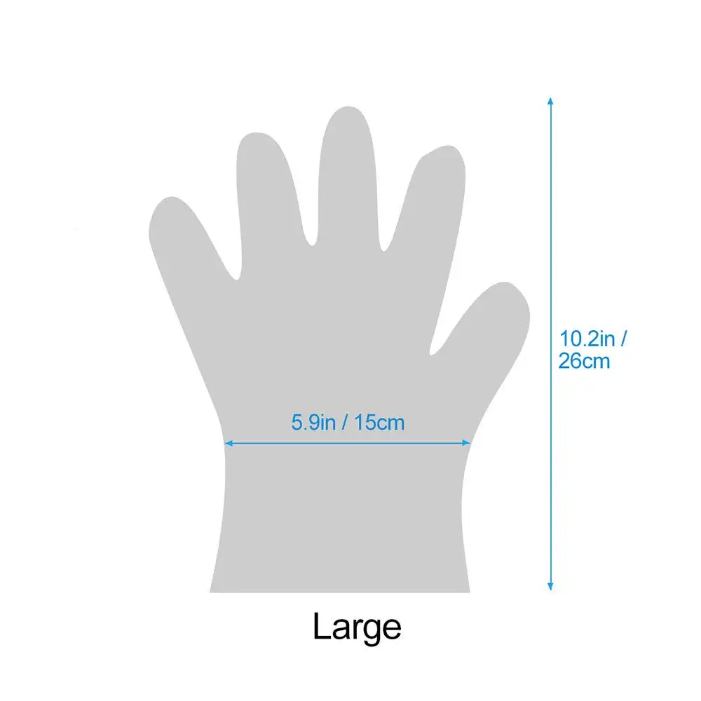 50 Pair Individually Wrapped Gloves Disposable Glove Clear Prep Service Glove for Kitchen Cooking Cleaning Outdoor Travel Picnic