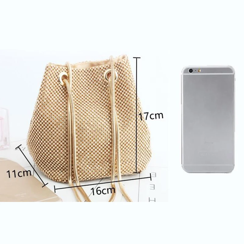 Rhinestones Evening Clutch Bag For Women Shiny Dinner Party Wedding Purses Handbag Female Underarm Shoulder Bag