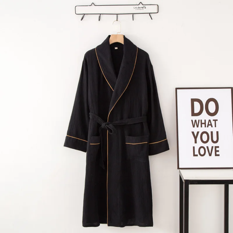 Women's Bathrobe Pure Cotton Large Size Spring Autumn Sleepwear Robe Long Sleeve Couple Home Wear Clothing Female Night Robes
