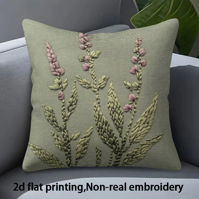 Embroidered pillow cover