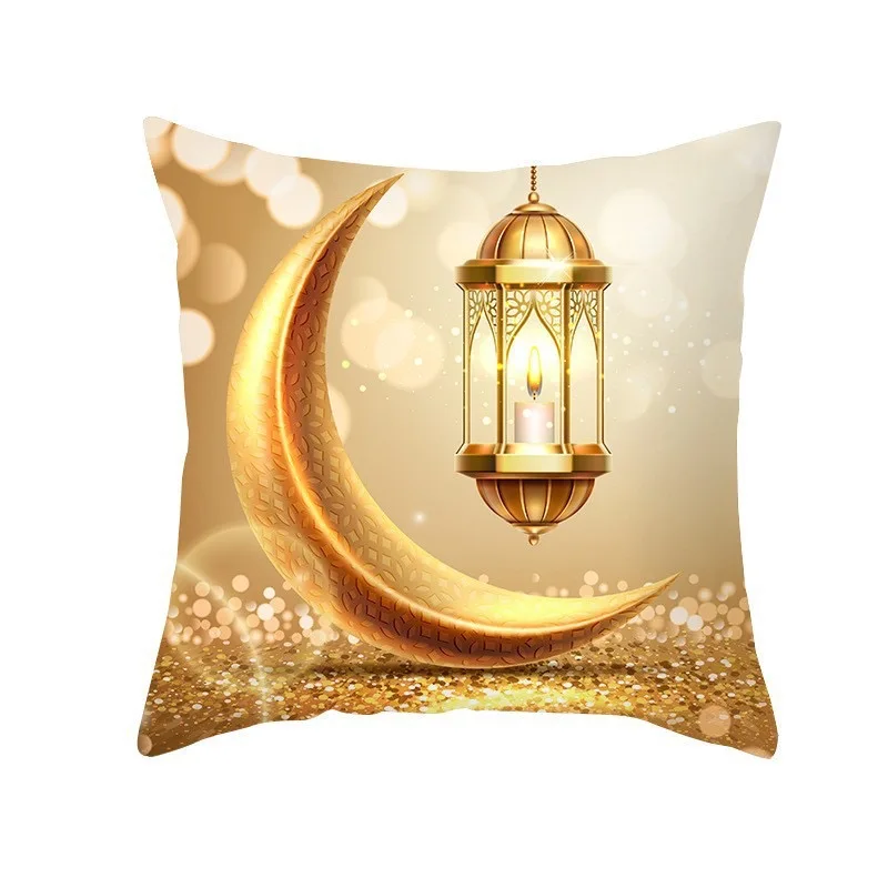 Ramadan Decorations EID Mubarak Decor Cushion Cover Aid Ramadan Decorations Islamic Muslim Decor Ramadan Kareem EID Al Adha Ramada Pillowcase