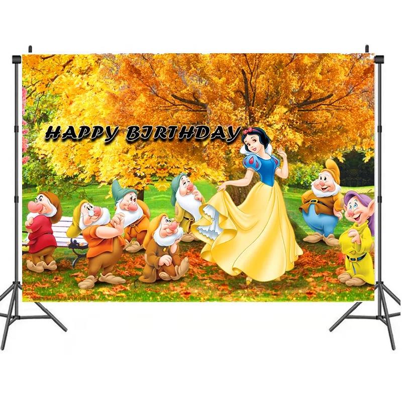 Description Picture 4 of itemSnow White Tapestry Background Birthday Party Supplies Baby Shower Banner Kid Faovr Cute Girl Room Decoration Customize Backdrop