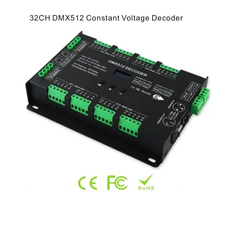 32CH DMX LED Decoder DC 5V-24V 3A*32CH DMX512 Controller For Single color CCT RGB RGBW LED Strip Lights techage 32ch 5mp 8mp poe ptz camera system smart ai human detected two way audio color night 4k h 26s security surveillance kit