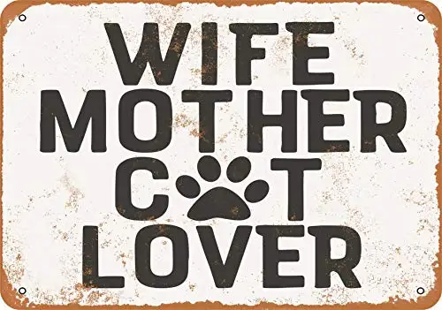 

Metal Sign - Wife Mother Cat Lover - Vintage Look