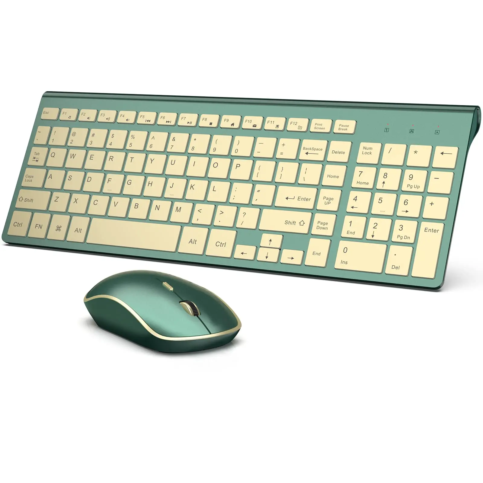 Teclado sem fio e Mouse Set, Design Compacto e Portátil, Computador Portátil, Escritório, Ouro, Cinza, Rosa, Vermelho, Sliver, Verde, 2.4G