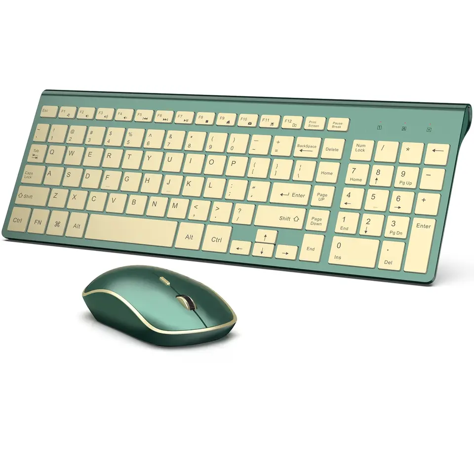 Wireless Keyboard Mouse Set 2.4G Compact And Portable Design For Laptop Computer Office Gold/grey/rose/wine_voghion.com