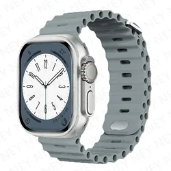Ocean Silicone Strap for Apple Watch - Durable and Stylish Wristband (22 stone lotus blue)