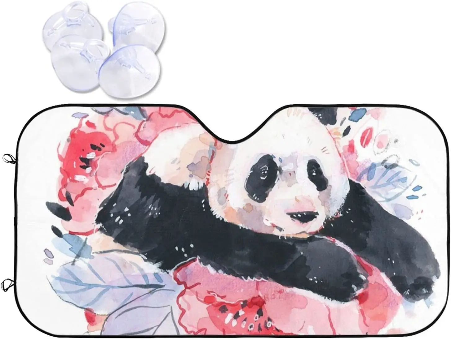 

Cute Flower Panda Car Windshield Sun Shade for Trucks SUV Auto Interior Heat Sun Visor Foldable Sunshade Block UV Rays Front Win