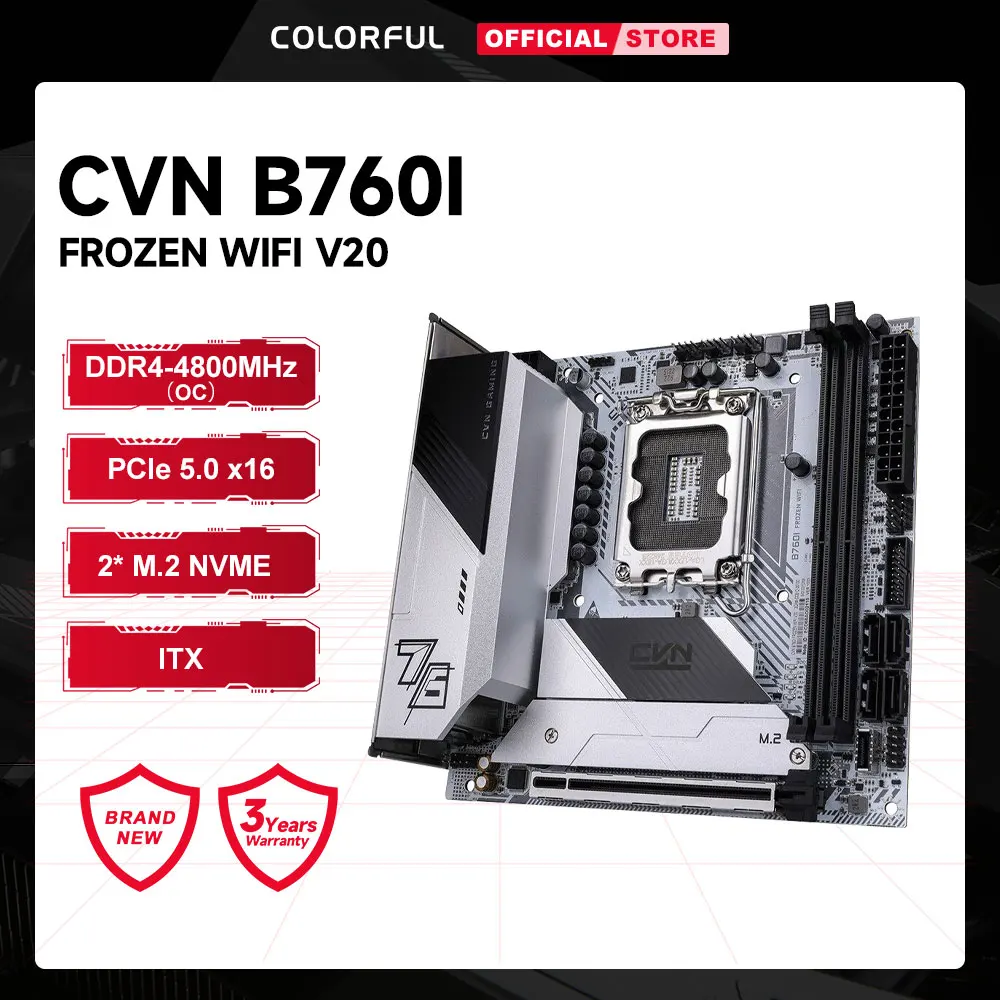 Colorful B760I FROZEN V20 Motherboard LGA 1700 Intel ITX Mainboard DDR4 4800MHz PCIE5 0 Support 