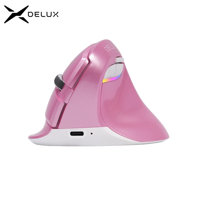 Delux-Souris verticale sans fil M618 Mini BT 4.0 + 2.4GHz, ergonomique,  aste, silencieuse, pour ordinateur