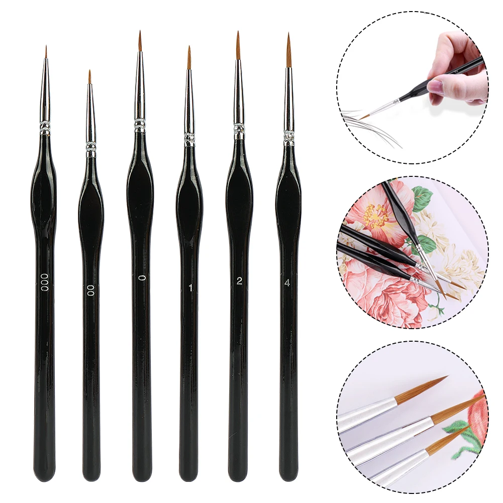 6/7Pcs Professional Sable Hair Paint Brush Set Miniature Art Brushes