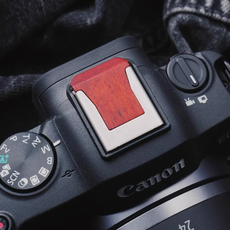 wooden Shutter Release Button and wooden Hot shoe cover For CANON EOS R7 R8 R10 R50 R5II R6II R1 Camera Cold shoe protection