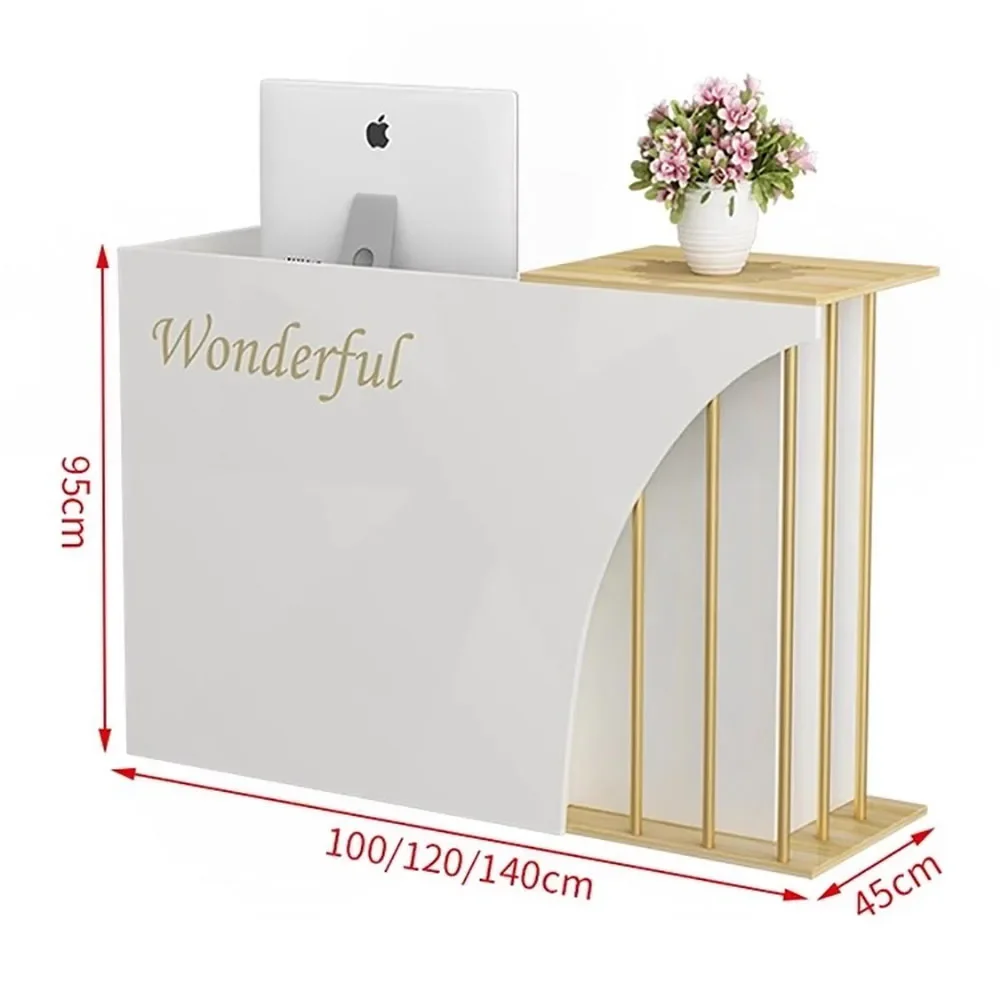 Modern Simple Office Reception Desks Clothing Store Front Desk Cashier Small Bar Table Beauty Salon Reception Desk Counter