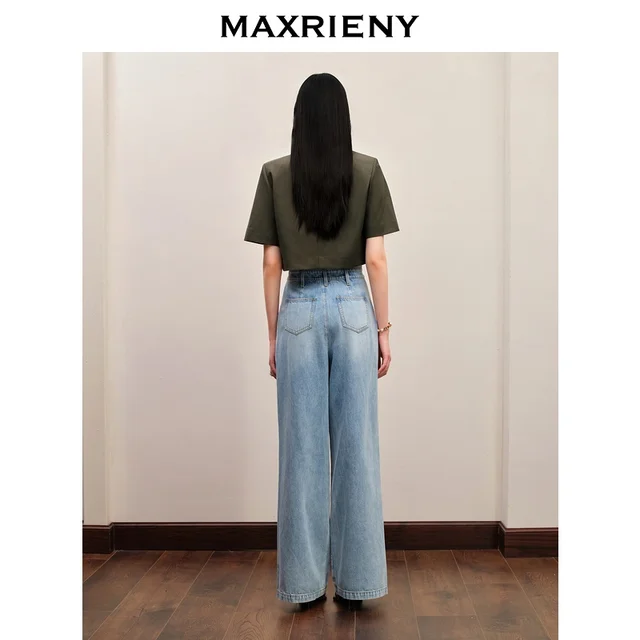 할인된 가격으로 트렌디한 스타일을 갖춘 Maxrieny 군사 바람 컷 코트