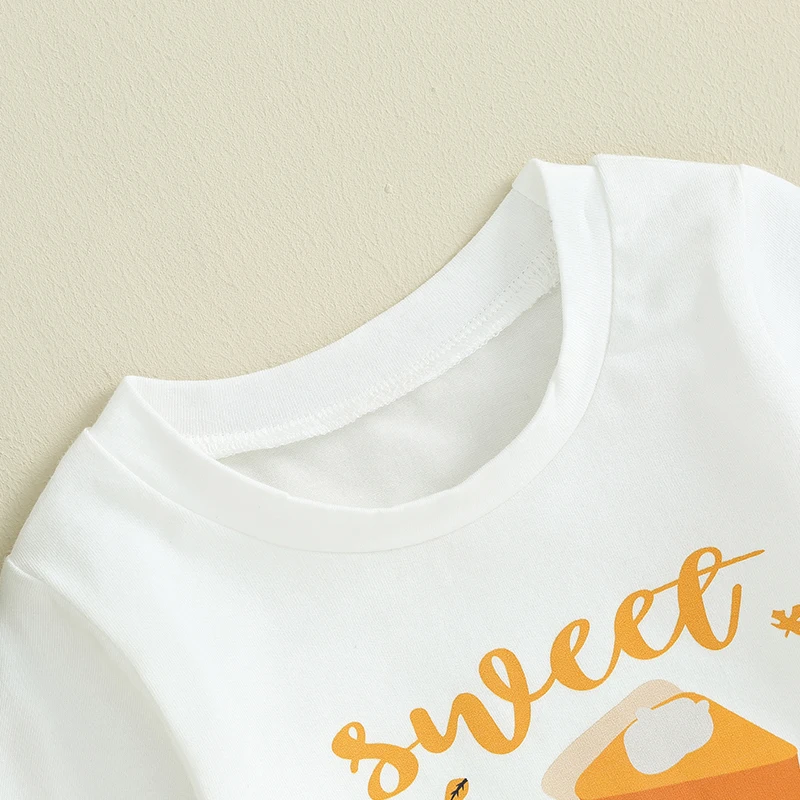 

Костюм для маленьких девочек на День Благодарения, 3 шт., свитшот с длинным рукавом, пуловер, топы, расклешенные брюки с тыквой, наборы повязок на голову