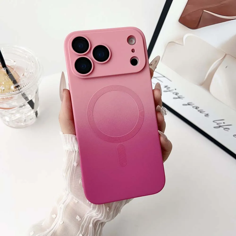Vibrant Gradient MagSafe Compatible Wireless Charging Silicone Case