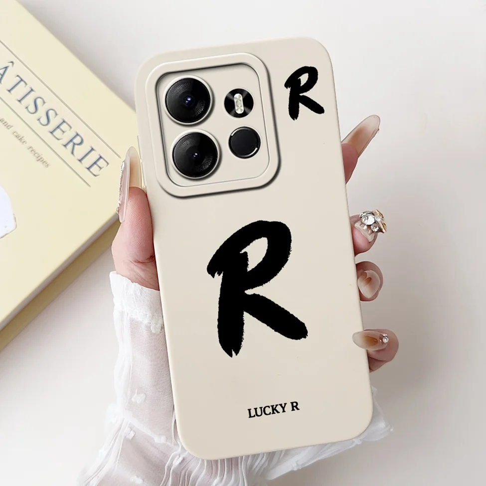 Chic Alphabet Pattern Silicone Phone Case - Simple Fashion Design