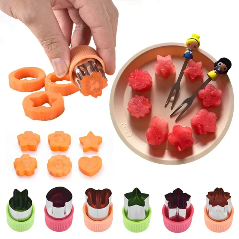 3Pcs Baby Food Cutter Cute Cartoon Shape Star Heart Vegetables Fruit Cutting Die Cookie Mould Baby Feeding Accessories