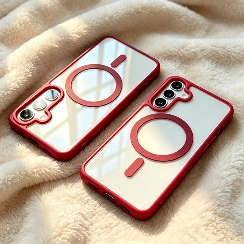 Transparent Acrylic MagSafe-Compatible Wireless Charging Case - Sleek Fashion Design