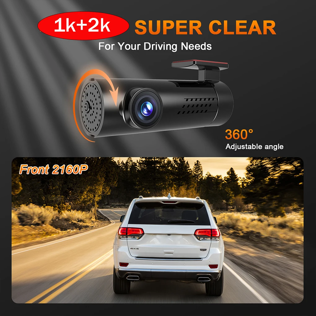 

Black WiFi GPS Car DVR Dual Lens Dash Cam Car DVR Wifi Dash Cam 24H Parking Monitor G-Sensor