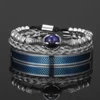 Men Bracelet Sets Stainless Steel Beaded Braiding Rope Bangles Men Eagle Bracelets With Tiger Eye Natural Stone Gift Accessories 2