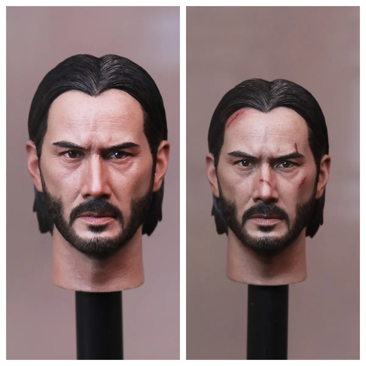 

John Wick Killer God Keanu Reeves TM015 1/6 Head Sculpture Carving Soldier Battle Damage /Normal Ver Fit 12'' Action Figure