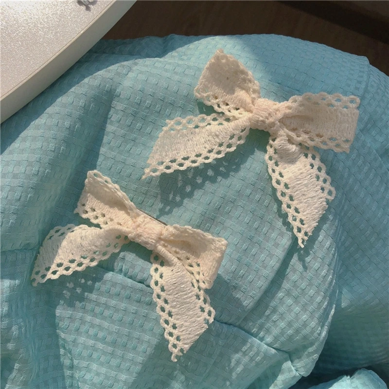 

2PCS Sweet Girly Mini Lace Hair Clip Lace Bowknot Y2K-style Lace Bunches Y2K-style Accessories Sweet Balletcore Dropship