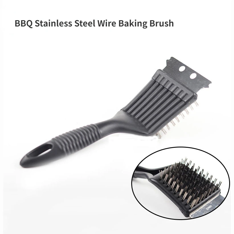 

BBQ Grill Cleaning Brush Barbecue Brush Cleaning Tools Stainless Steel Wire Baking Brush Scraper Outdoor Home BBQ Accessories