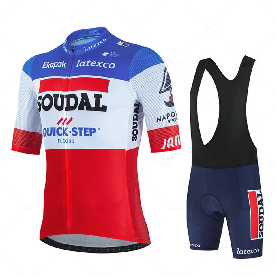 Soudal Quick Step 2023 Cycling Jersey Set Summer Breathable