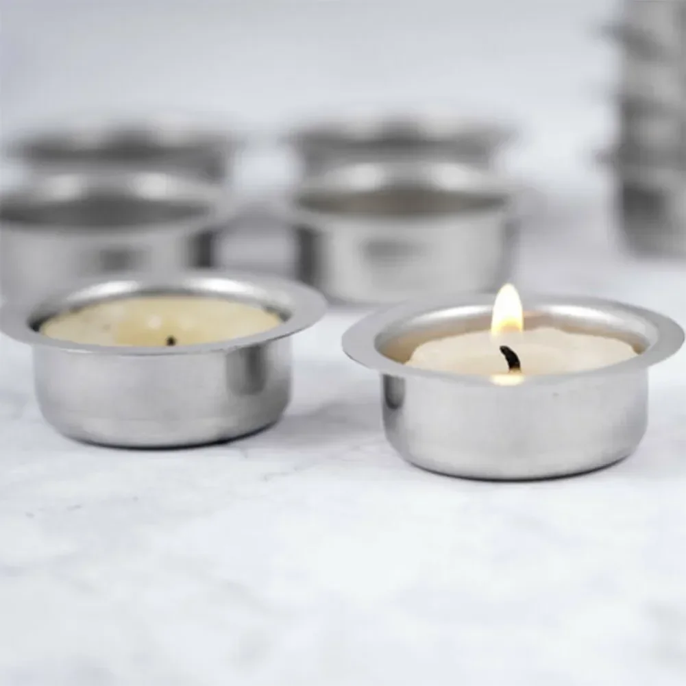 High Quality Candle Cups Stainless Steel D&eacute;cor Hardware Metal Specifications 12pcs Accessories Candle Holder Complete Container