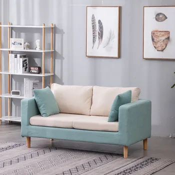 Set di divani in tessuto casual, mobili moderni e minimalisti per soggiorno, tre posti, lavabili.