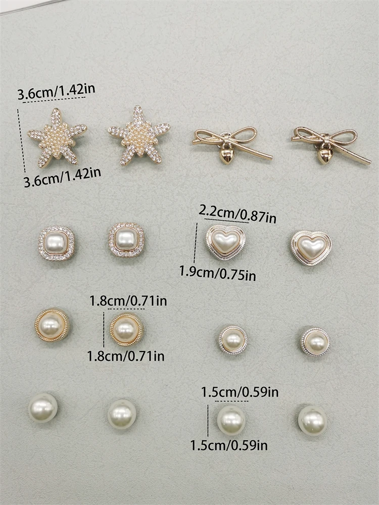 16PCS Bowtie Herzförmige Schuh Charms DIY Zubehör Bling Stern Clog Schuhe Schnallen Dekorationen Abnehmbare Schuh Clips Ornamente – Detail 2