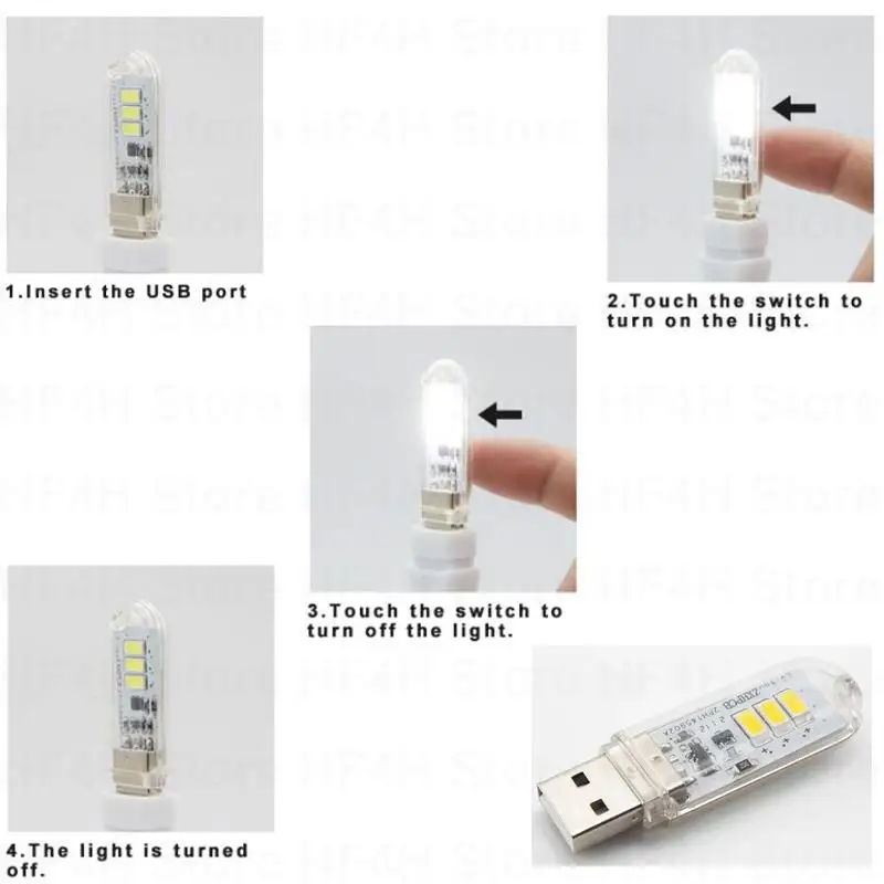 Flexible USB LED Night Lights DC5V USB LED Mini Book Light 1.5W Desk Reading Lamp Touch Switch Red Blue Green White B4