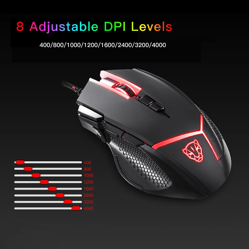 Motospeed V18 Gaming Mouse 7 Button 4000DPI LED Light