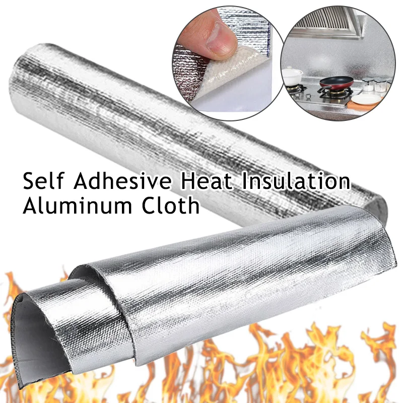 30x150cm Car Heat Protect Film Insulation Mat Self-adhesive Aluminum Foil Paper High Temperature Cloth Vinyl Fiberglass Films heat insulation mat