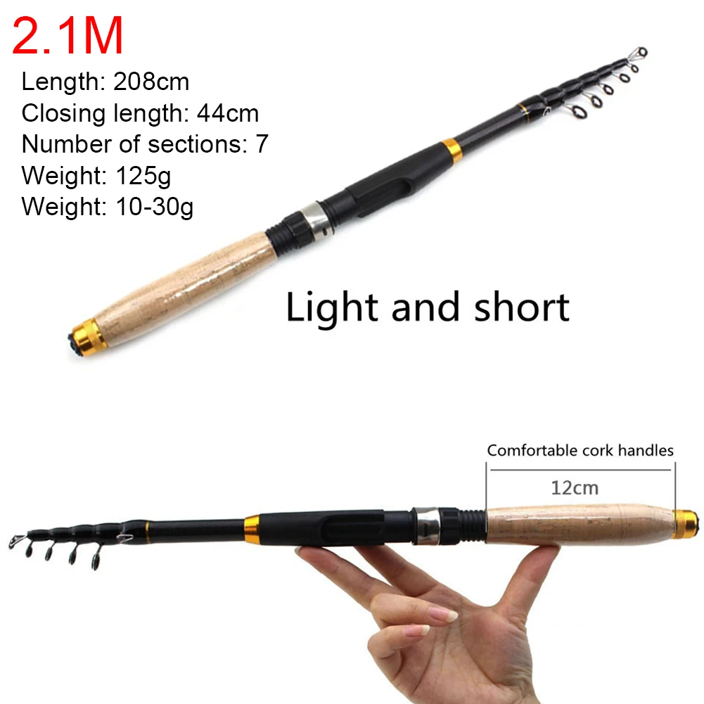 NEW 2.1M 3.6M Portable Carbon Fiber Telescopic Fishing Rod Portable Spinning  Rod and Reels Multifunction Carp Trout Pole Set - AliExpress