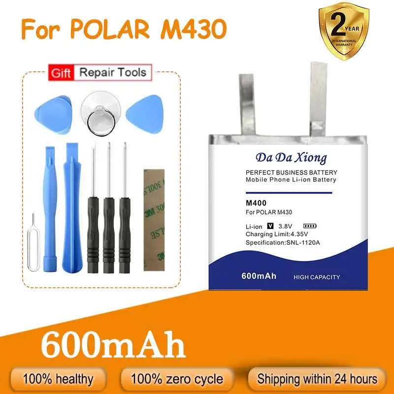 Batteria Per Polar M430, M400, M430Gps, Batteria Per Orologio Sportivo, 0 Cicli, 8500Mah