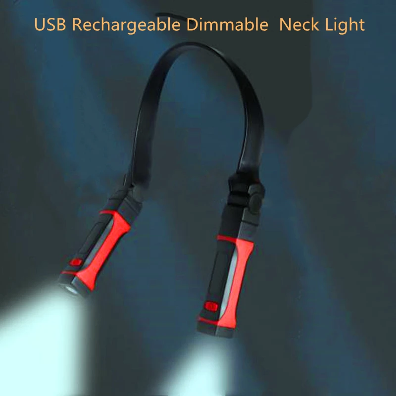 Neck Light USB Rechargeable Dimmable Eye Protection Night Reading LED 2 Brightness for Camping Restoration Running |