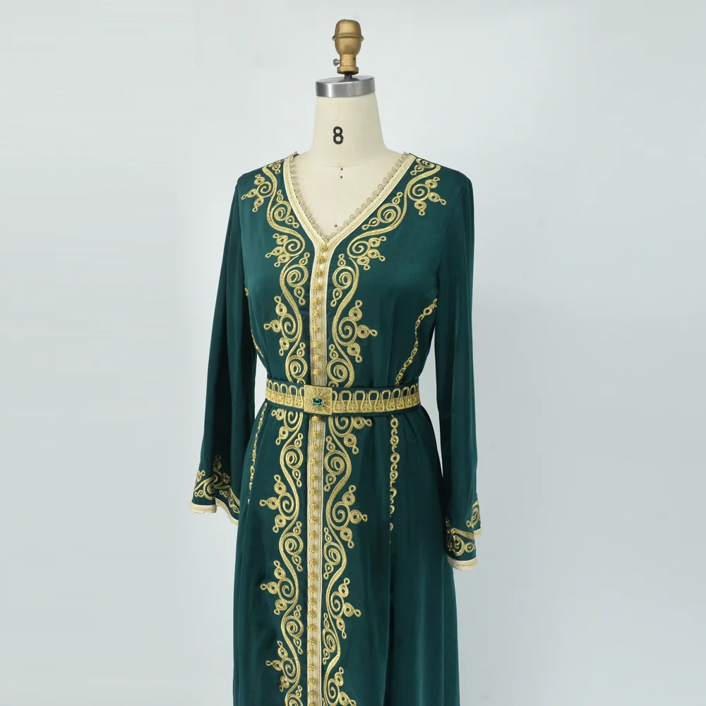 Caftan Kaftan For Wedding Floral Embroidered Women Fashion Jellaba Muslim Clothing Dubai Long Sleeve Abaya Lady Evening Dresses