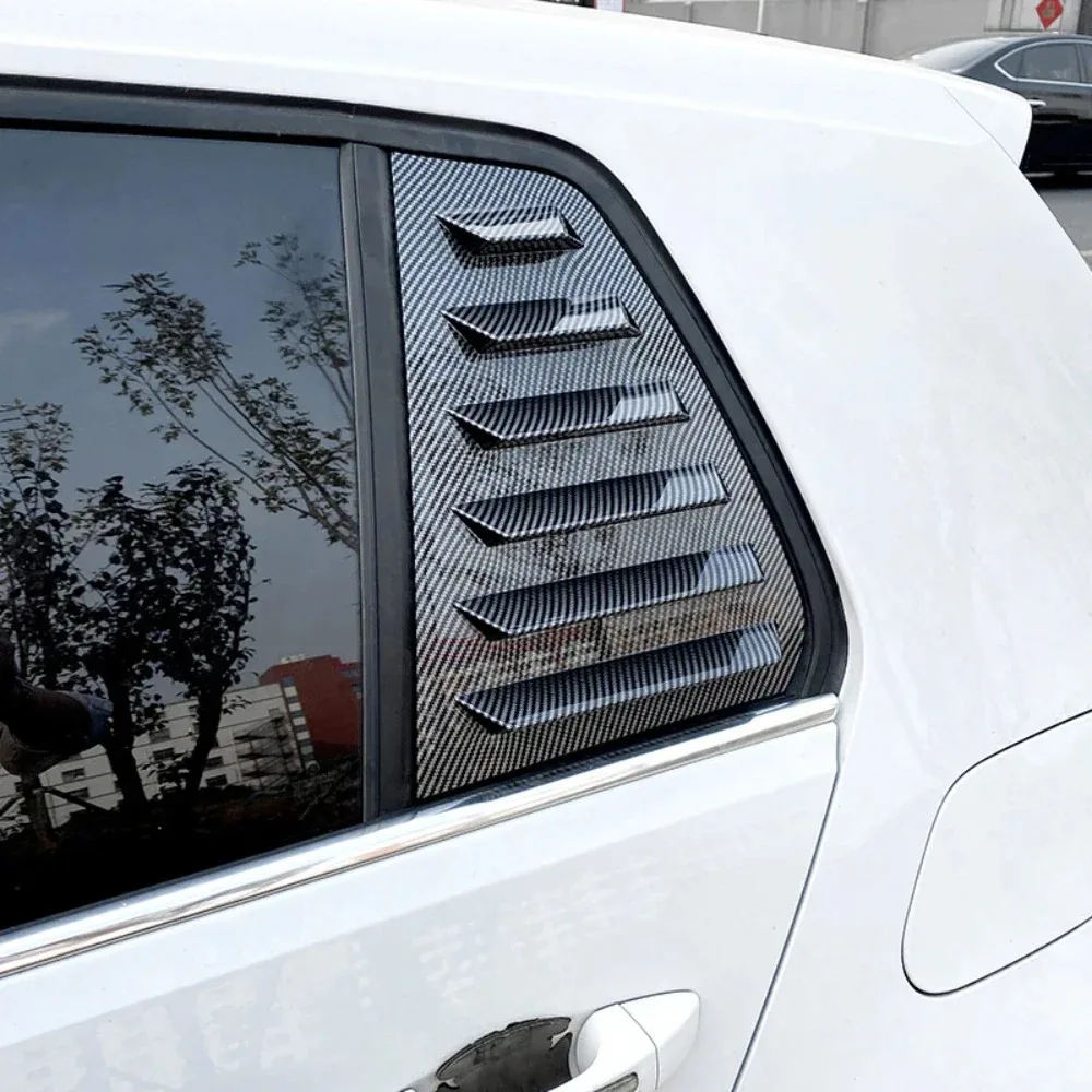 폭스바겐 골프 7 MK7 MK7.5 GTI R-라인 2013-2019용 리어 쿼터 윈도우 루버 커버 스티커 윈드 디플렉터 UV 차단