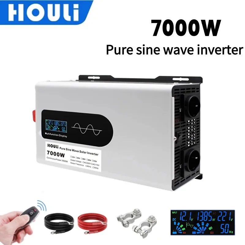 Houli Inverter 12V 220V Onda Sinusoidale Pura 3000W 5000W 6000W 7000W Inversor 12V 110V Onda Senoidale Pura