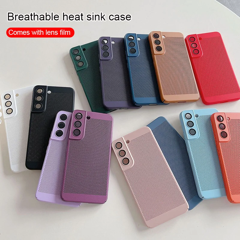 Breathable Heat Dissipation Cooling Case For Samsung Galaxy S24 S23 S22 S21 Plus PC Hard Back Cover