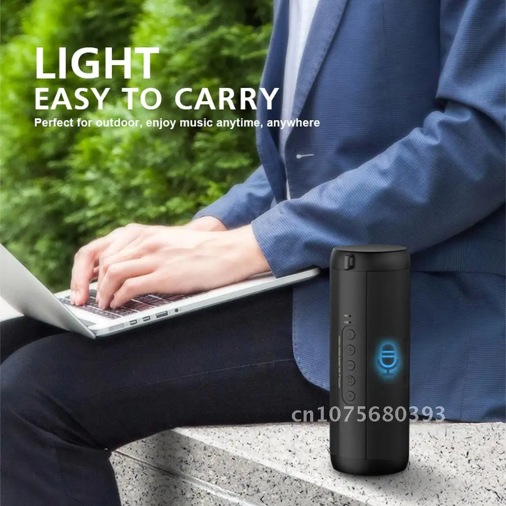 

Bluetooth T2 Speaker Portable Waterproof LED Music Bass Outdoor Wireless Column Loudspeaker Support TF Card FM Radio Aux Input