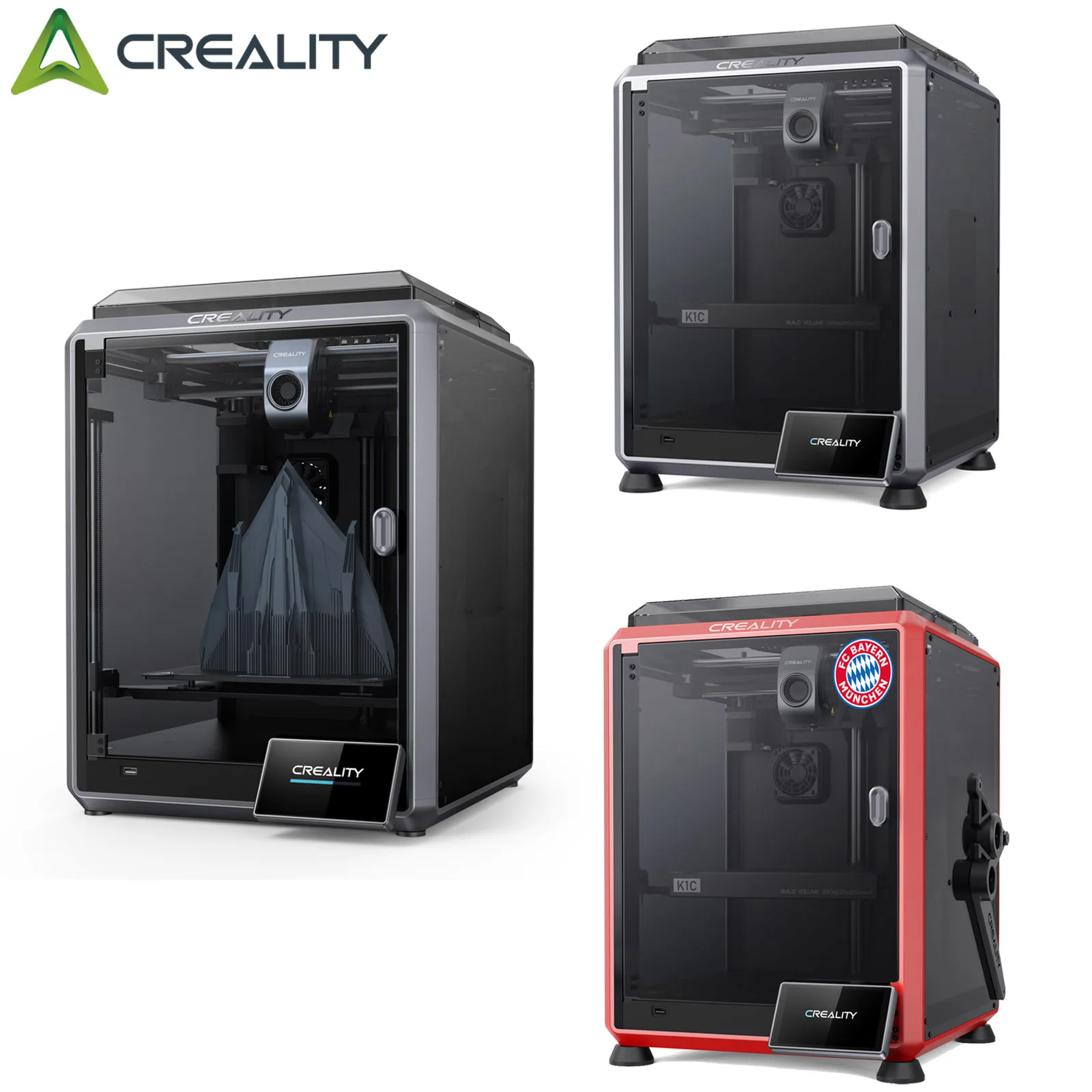 Stampante 3D Creality K1C Upgrade Stampante K1 Con Fotocamera Ai 600 Mm/S Livellamento Automatico Robusto Estrusore Diretto Stampa Tri-Alta Velocità