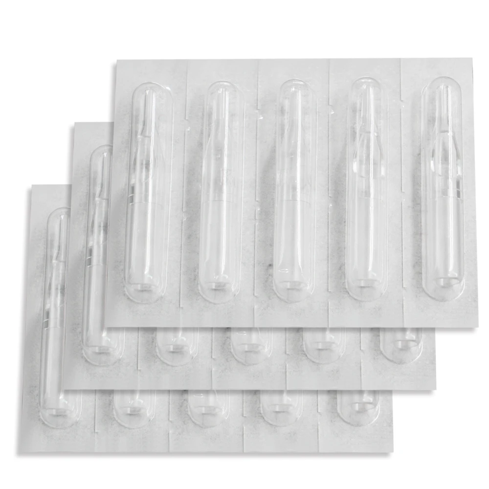 50PCS Disposable Tattoo Needle Tips Sterilized Transparent Tattoo Machine Gun Nozzle Tips Plastics Tube Machine