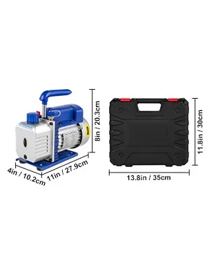 Front angle view of 4 CFM vacuum pump
