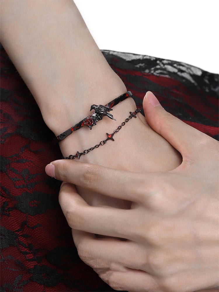Raven Bracelet Dark Gothic Style For Women men's Jewelry Accessories Party Gifts 2