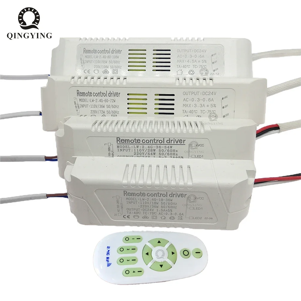 AC110V-220V 18W-108W-150W 출력 24V 2.4G 원격 제어 LED 드라..
