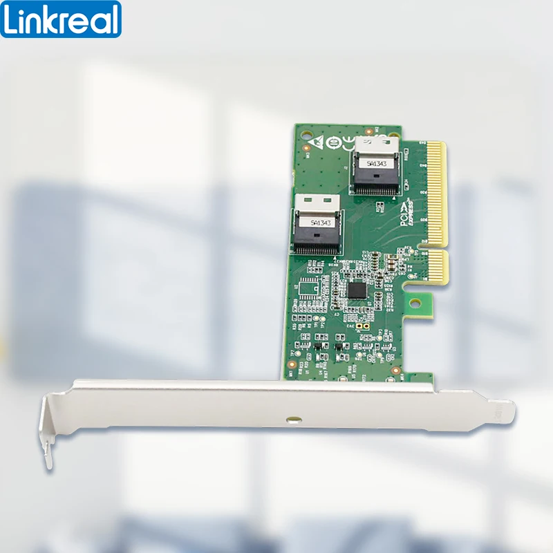 Linkreal Pci Express 4.0x8 para Dois Slimsas Sff8654 4i Adapter-lrnv9f12 - Imagem 3